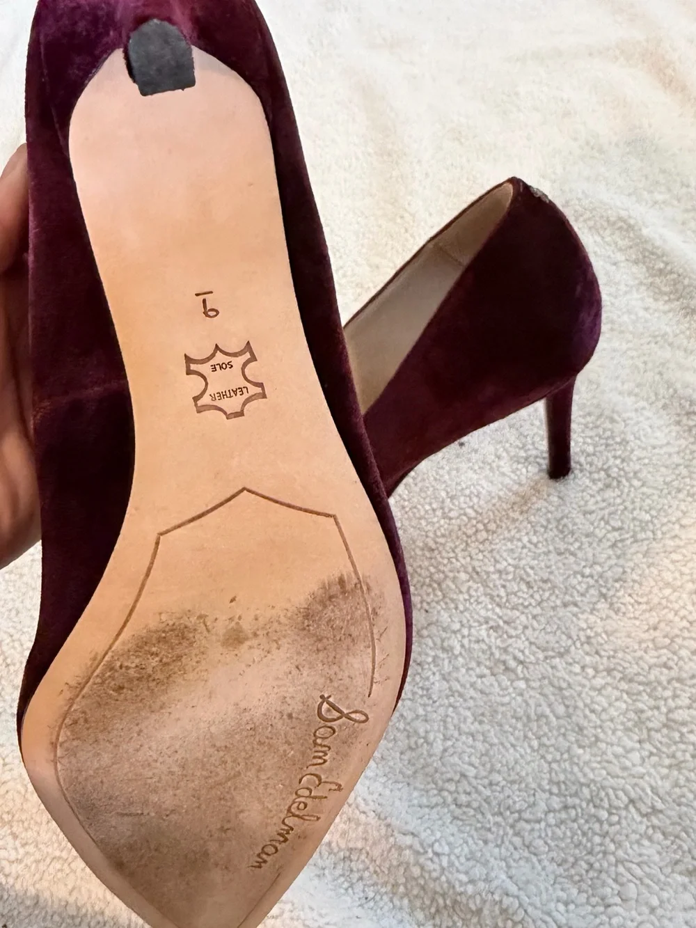Sam Edelman Burgundy Velvet Pointed Pumps - Picture 5 of 5